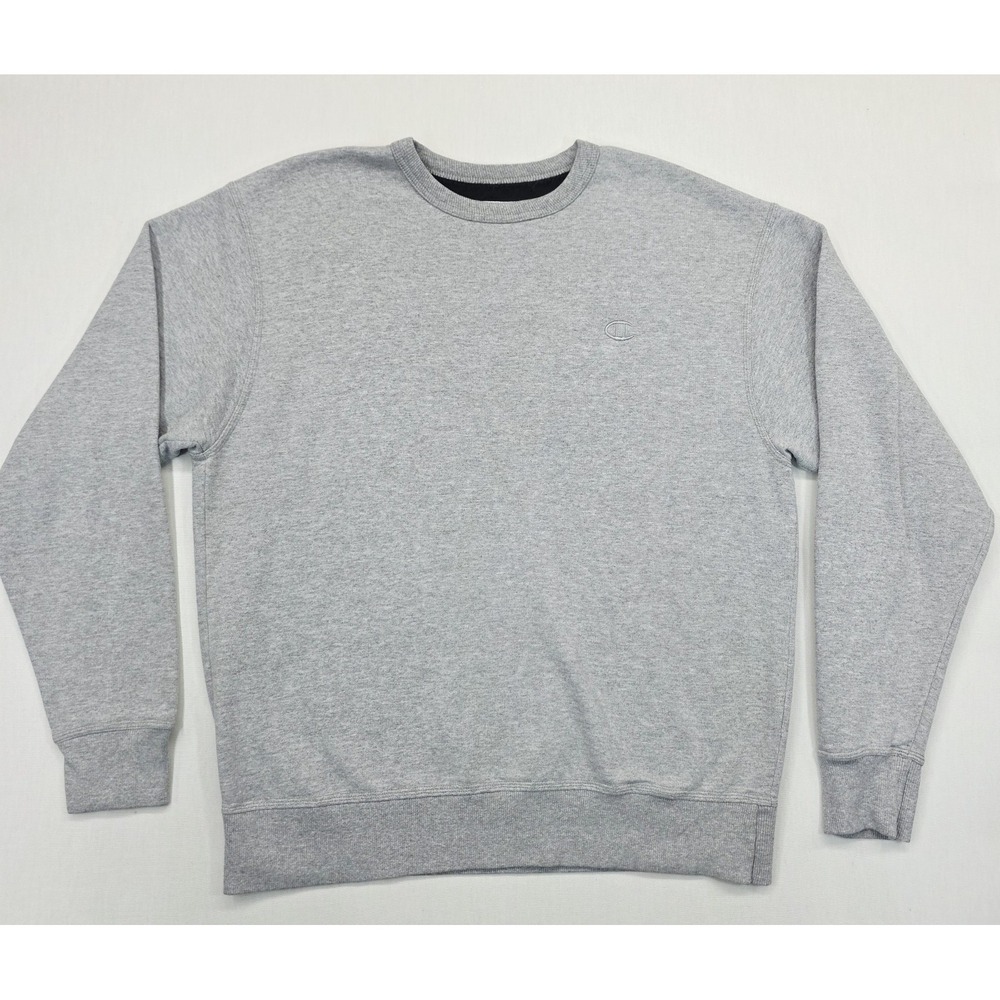 Champion Mens Crewneck Sweatshirt Gray Authentic Athleticwear Logo Large - Picture 2 of 8